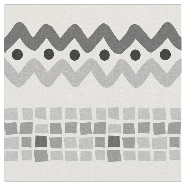 Aztec Abstrakt Grått Triaingle Geometric Mönster Tyg (Närbild)