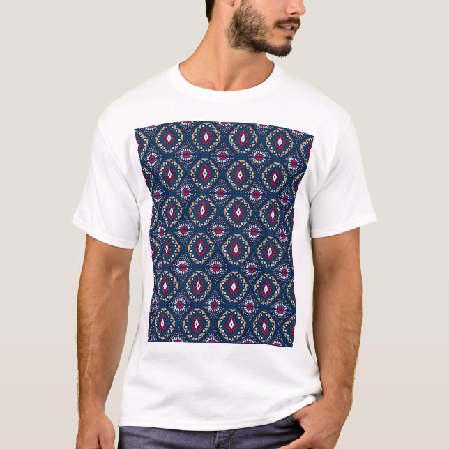 Aztec Allure: Tribal Stripe Elegance T Shirt (Framsida)