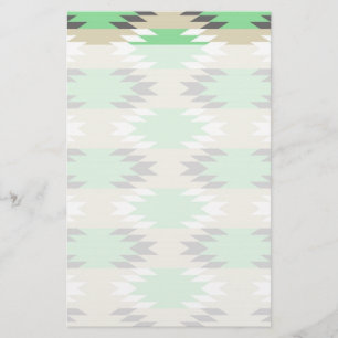 Aztec Andes Tribal Grönt Grått Native American Brevpapper