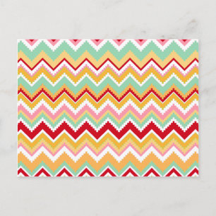 Aztec Andes Tribal Mountains Chevron Fiesta Zigag Vykort
