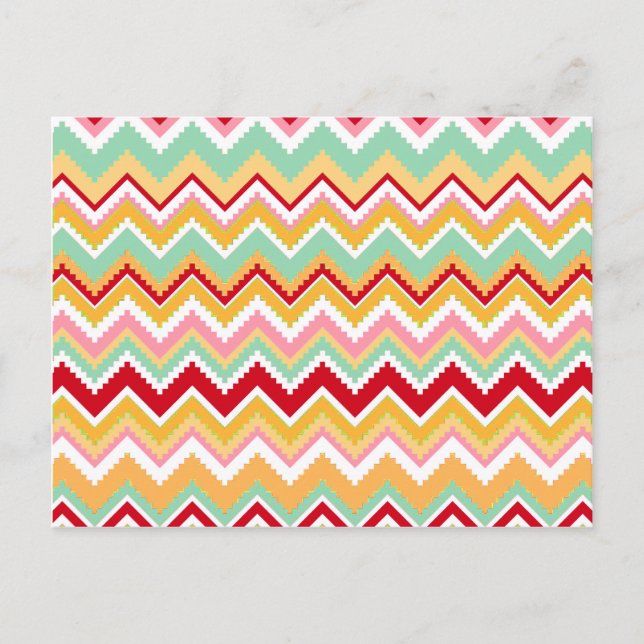Aztec Andes Tribal Mountains Chevron Fiesta Zigag Vykort (Framsida)