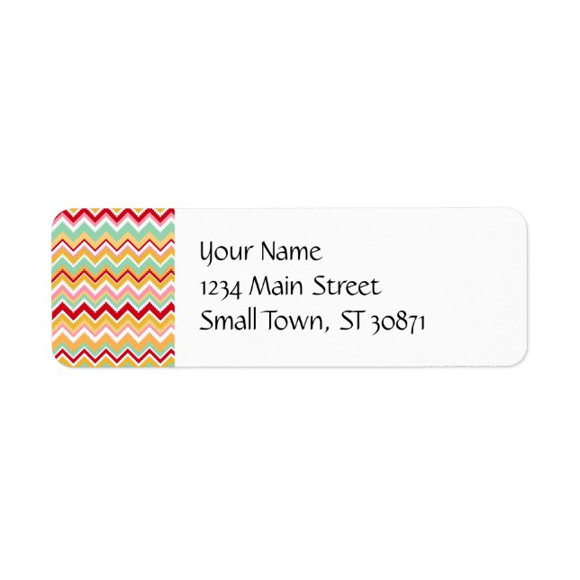 Aztec Andes Tribal Mountains Chevron Fiesta ZigZag Returadress Etikett (Framsidan)