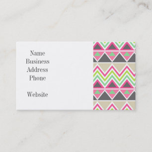 Aztec Andes Tribal Mountains Chevron Zig Zags Visitkort