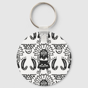 Aztec Art - Lizard Mönster Nyckelring