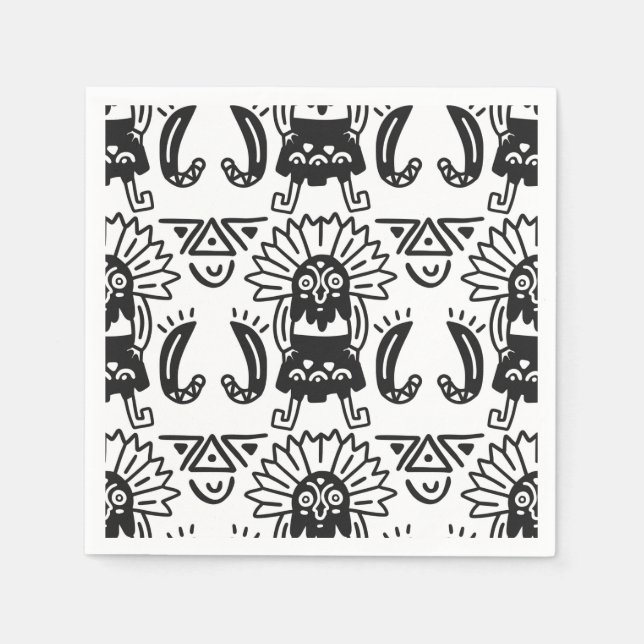 Aztec Art - Lizard Mönster Pappersservett (Framsidan)