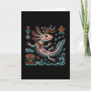 Aztec Axolotl Xolotl eroderad stentribal boho-kons Kort