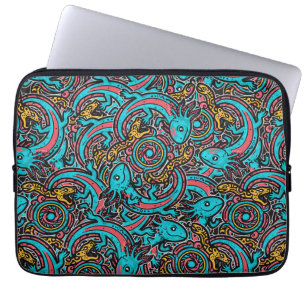 Aztec Axolotl Xolotl Tribal Mönster mytologi boho Laptop Fodral