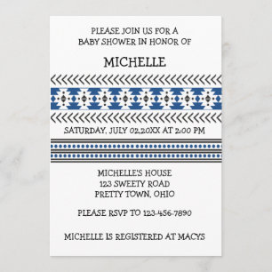 Aztec Baby Shower Inbjudningar