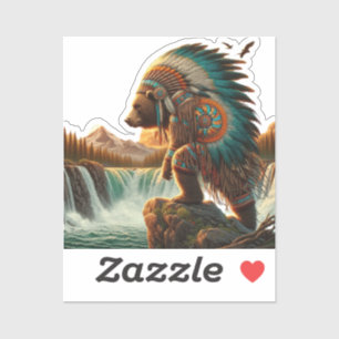 Aztec Bear Warrior Klistermärken