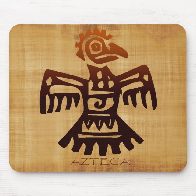 AZTEC Bird Spirit Amaranth Mexican Art Mousepad Musmatta (Framsidan)