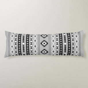 Aztec Black White Grått Mixed Motifs V Mönster Kroppskudde