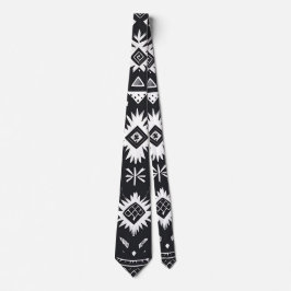 Aztec Black White Neck Tie Slips