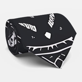 Aztec Black White Neck Tie Slips