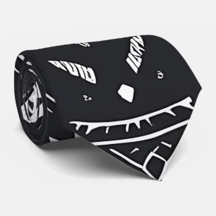 Aztec Black White Neck Tie Slips
