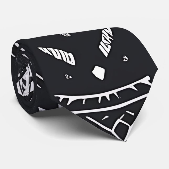 Aztec Black White Neck Tie Slips (Rullad)