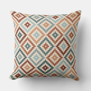 Aztec blocksymbol Ptn Teals Crm Terracottas Kudde