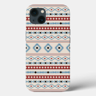 Aztec Blue Red Black Cream Mixed Motifs Mönster
