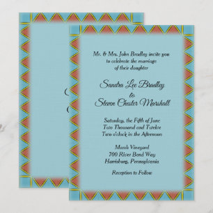 Aztec Blue Wedding bjudande 5" x 7" Inbjudningar