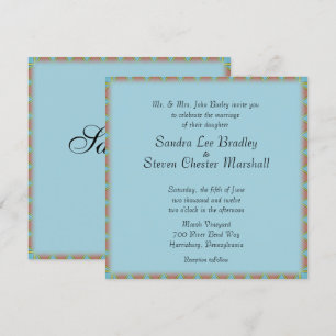Aztec Blue Wedding bjudande Inbjudningar