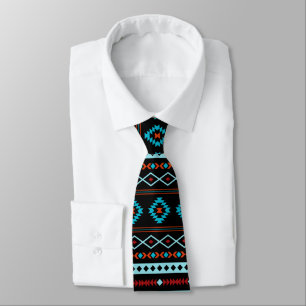 Aztec Blues  Black Mixed Motifs Rpt Mönster Slips