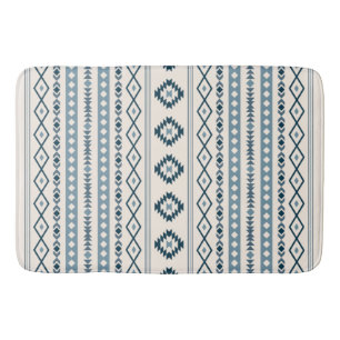 Aztec Blues Cream Mixed Motifs V Mönster Bath Mat Badrumsmatta
