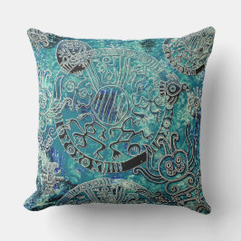 Aztec blues Utomhus Dekorativ kudde 20 x 20 tum