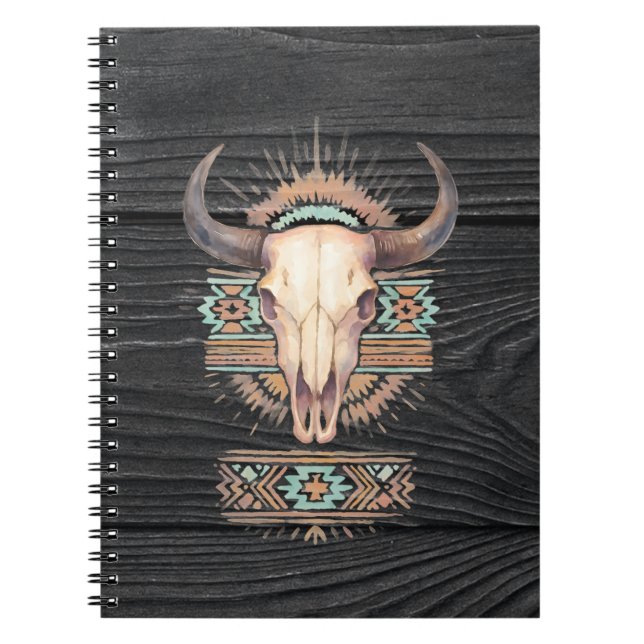 Aztec Boho Skull Anteckningsbok (Framsidan)