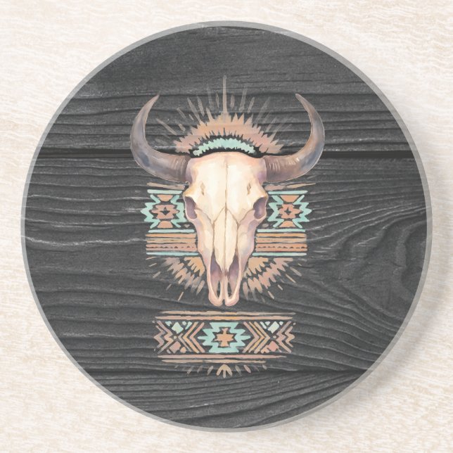 Aztec Boho Skull Underlägg (Framsidan)
