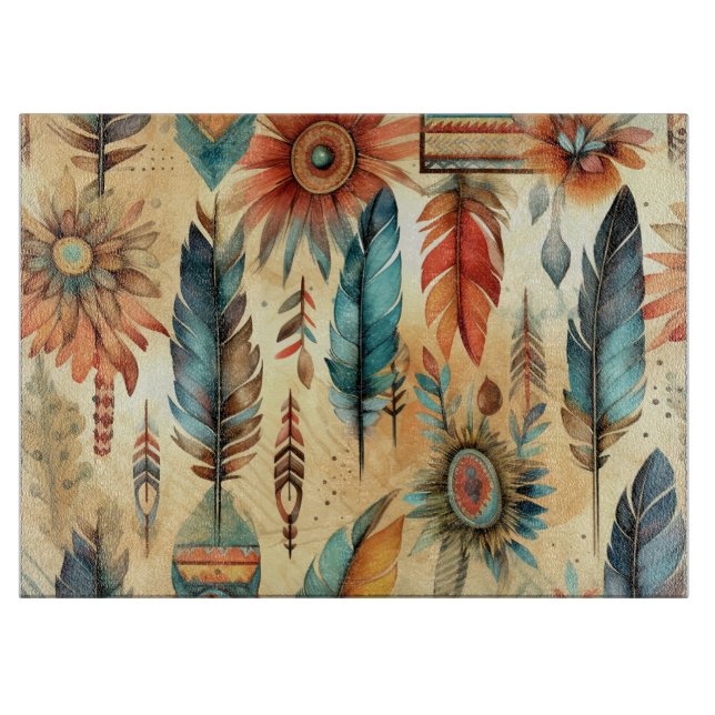 Aztec Boho Tribal Blue Feathers (Framsidan)