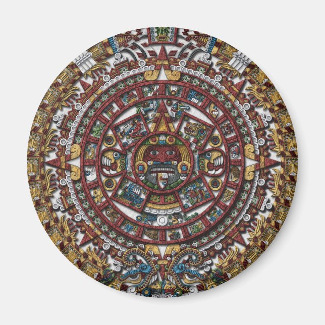 Aztec Calendar Fridge Magnet (Framsidan)