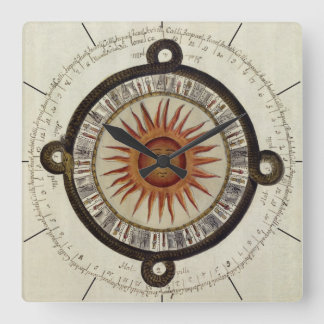 AZTEC CALENDAR | gammal mexikansk kronologi Fyrkantig Klocka