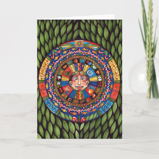 Aztec Calendar Greeting Card Kort (Framsida)