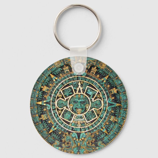 Aztec Calendar i detalj Nyckelring (Framsida)