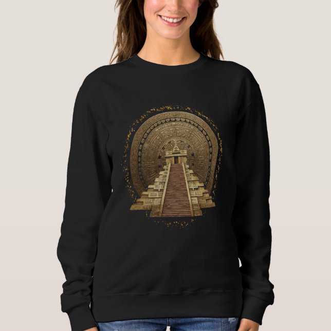 Aztec Calendar Mayan Indiverse Mexican Aztec Jagu T Shirt (Framsida)