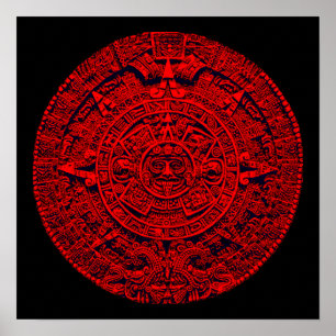 Aztec Calendar (röd) Poster