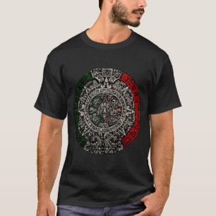 Aztec Calendar Sol Stone Mexican Art Carving Maya T Shirt