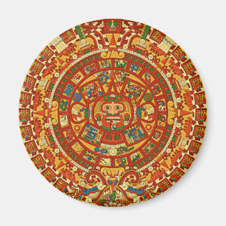 Aztec Calendar Stone eller Sol Stone of Mexico. Magnet