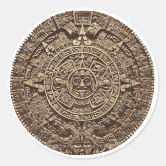 Aztec Calender Runt Klistermärke
