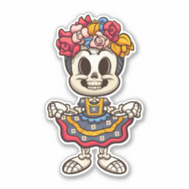 Aztec Catrina Skeleton Klistermärken