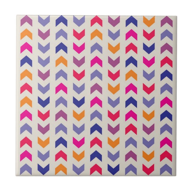 Aztec Chevron färgad mönster Kakelplatta (Framsidan)