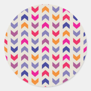 Aztec Chevron färgad mönster Runt Klistermärke