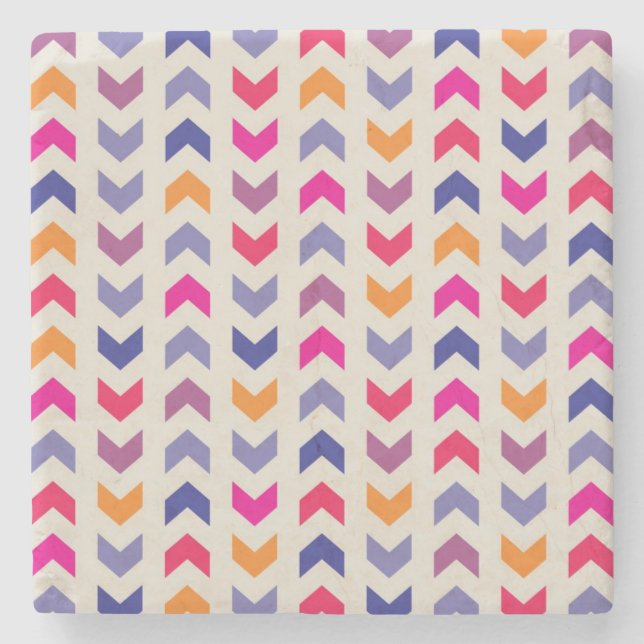 Aztec Chevron färgad mönster Underlägg Sten (Framsidan)