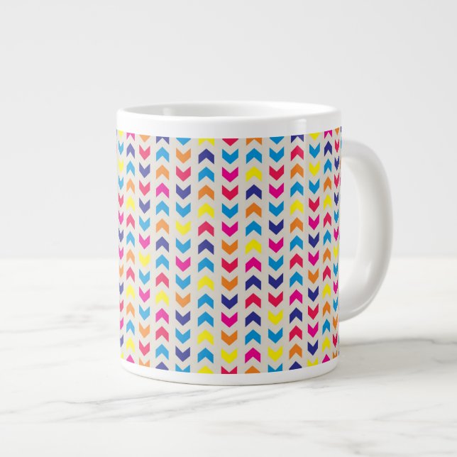 Aztec Chevron färgstark Jumbo Mugg (Framsida höger)