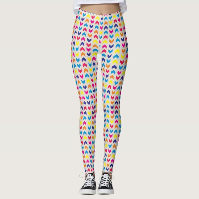 Aztec Chevron färgstark Leggings (Framsida)