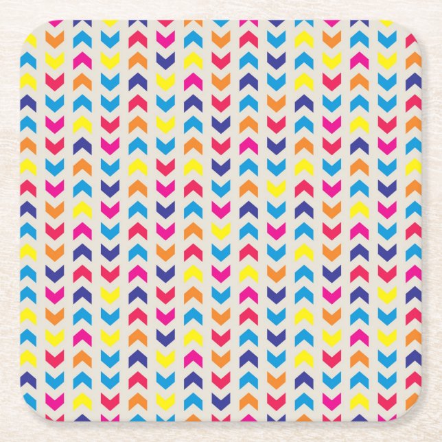 Aztec Chevron färgstark Underlägg Papper Kvadrat (Framsidan)