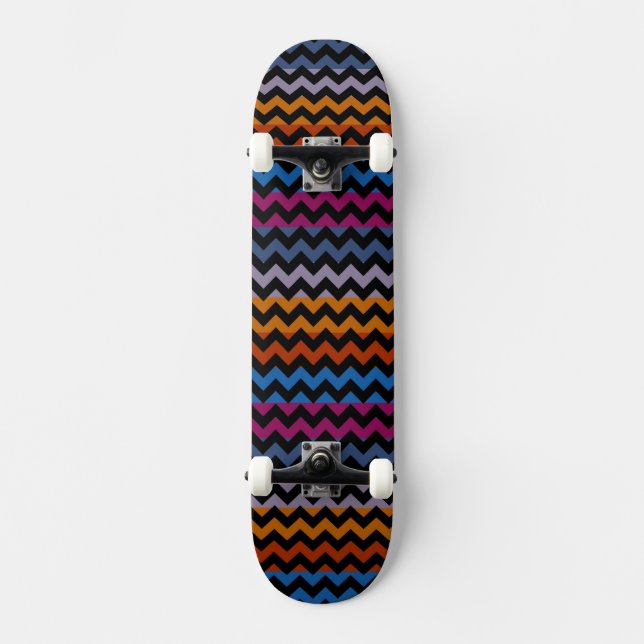 Aztec-chevron-sicksack-mönster 8 skateboard bräda 19,5 cm (Framsida)