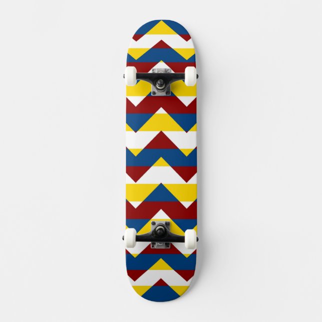 Aztec-chevron-sicksack-mönster 9 skateboard bräda 21,5 cm (Framsida)