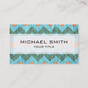 Aztec chevron zigzag mönster läder #5 visitkort