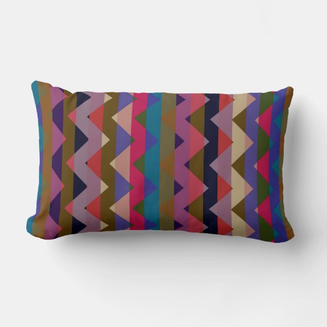 Aztec Chevron Zigzag Rand Mönster 10 Lumbarkudde (Framsida)