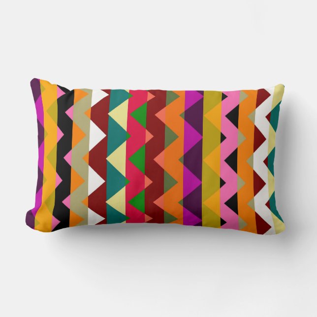 Aztec Chevron Zigzag Rand Mönster 12 Lumbarkudde (Framsida)